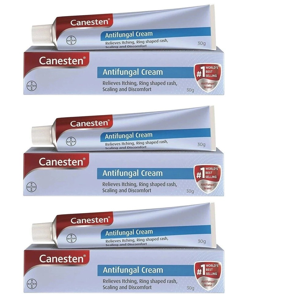 Canesten Anti-Fungal Cream for Itching Ring Rash Scaling 30g X 3
