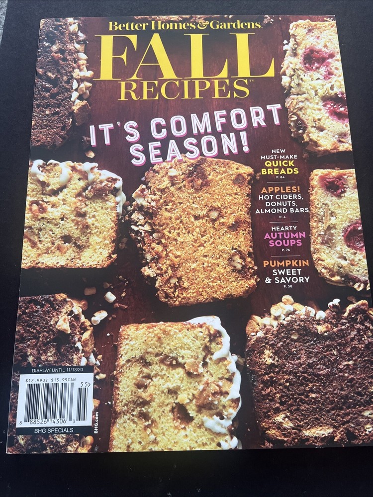 Better Homes & Gardens Fall Recipes 2020 New Magazine Issue