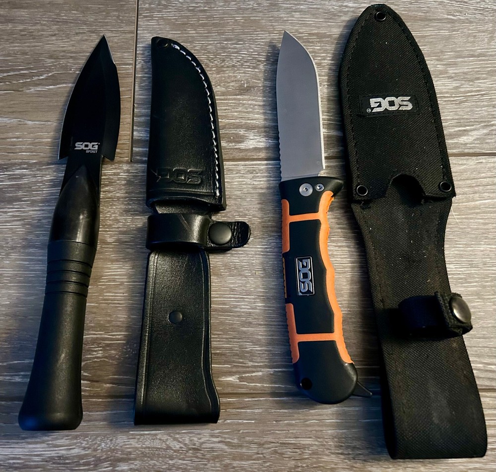 SET OF 2 SOG KNIVES - 1 SOG SPIRIT AND 1 SOG ROTOHOOK