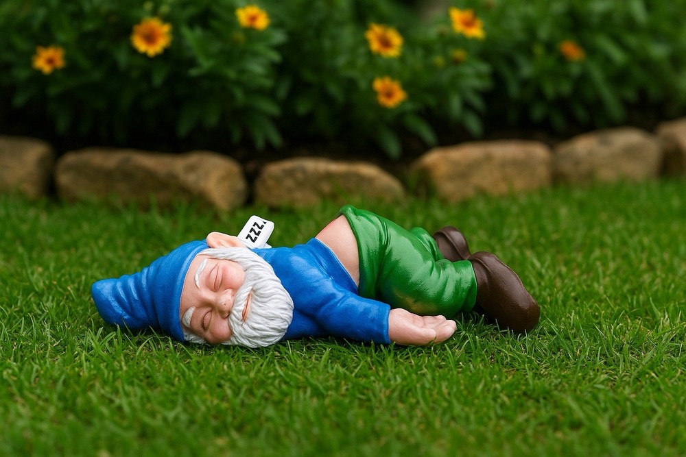Whimsical Resin Sleeping Garden Gnome Statue for Outdoor Decor