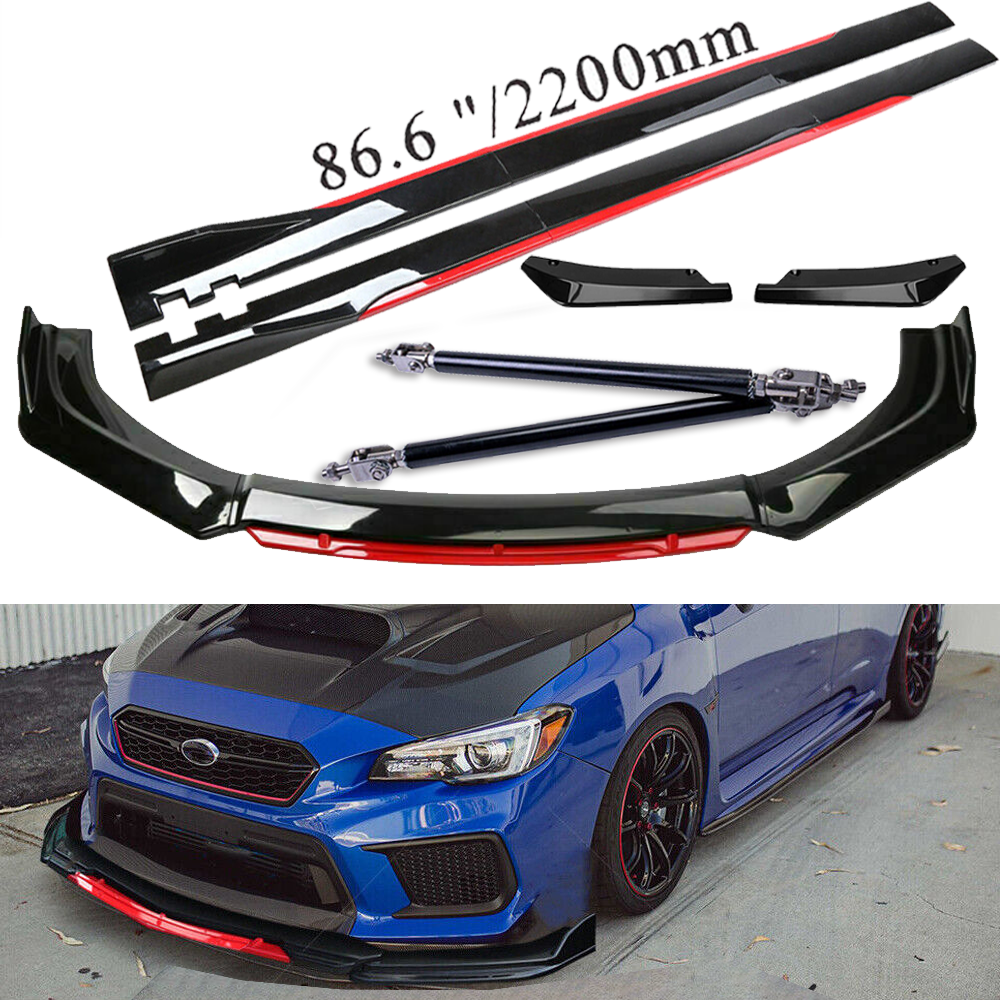 For Subaru WRX STI Front Bumper Lip Spoiler Splitter Side /Skirt Body