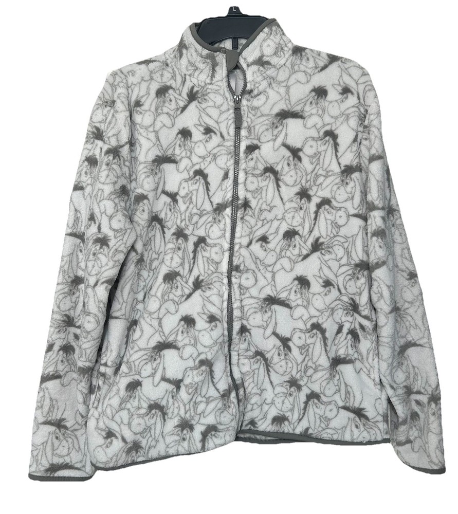 Disney Eeyore Women's Full Zip Fleece SZ Large White