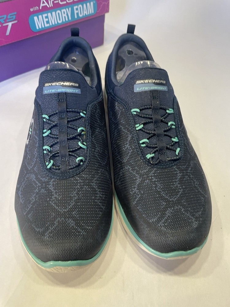 Skechers Microburst Air Cooled Memory Form Slip Ons  Black Womens Size 9.5