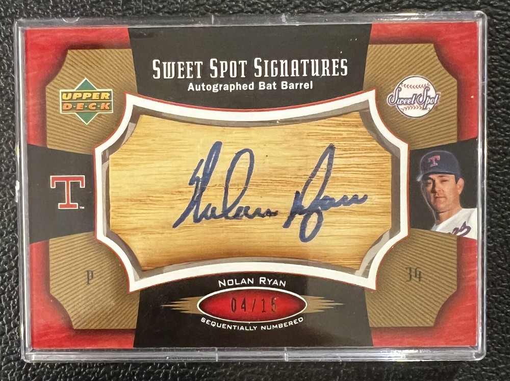 2005 Sweet Spot Signatures Barrel Blue Ink #SSNR Nolan Ryan/15