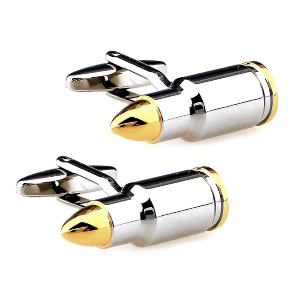 BULLET CUFFLINKS Military Hunting Hunter Replica Novelty Gold Silver w GIFT BAG