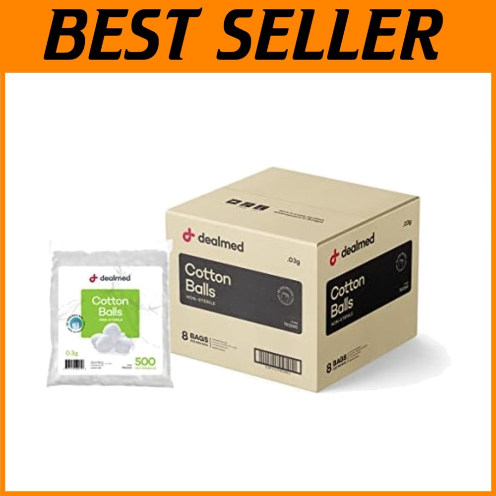 Soft, Absorbent Cotton Balls 4,000 Count - Perfect for Makeup Removal & Crafting