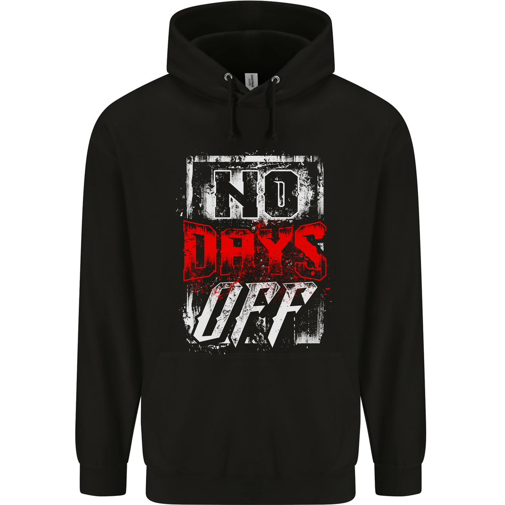 No Days Off Gym Bodybuilding Training Top Mens 80% Cotton Hoodie