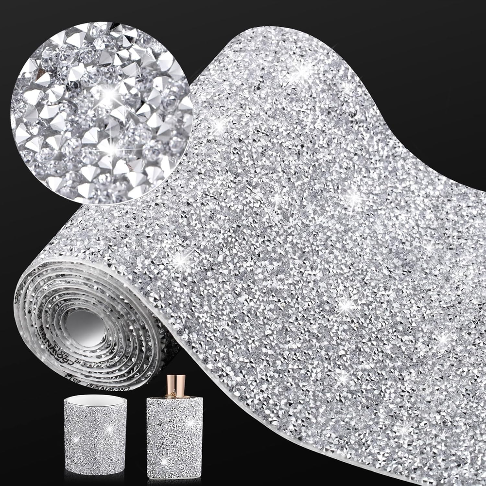 59 X 8 Inch Self Adhesive Rhinestone Sheets Bling Rhinestone Sticker Sheet Stick