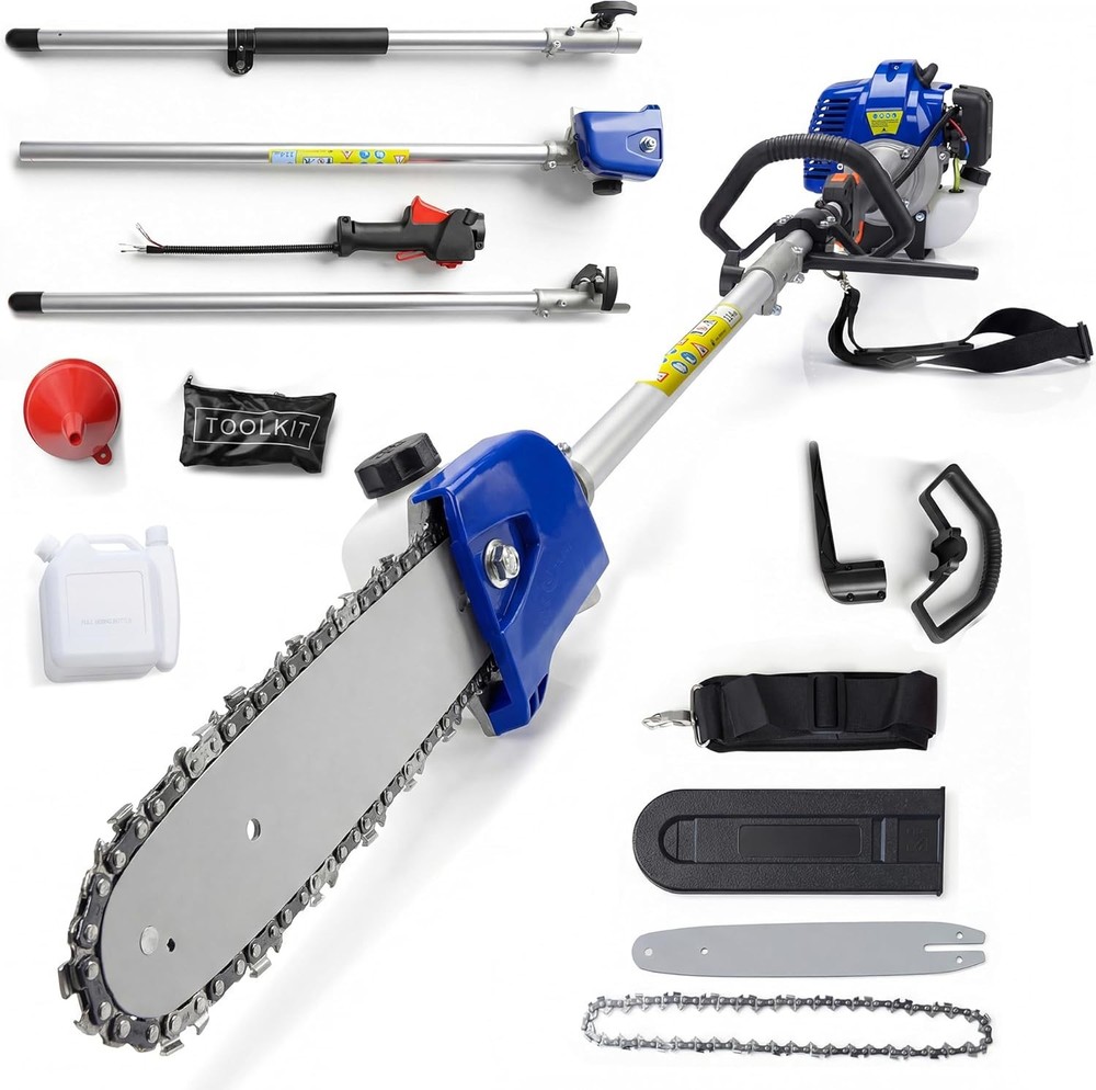 52CC Pole Saw 2 Stroke Gas Powered 16 Ft Triming Height for Tree Trimming Branch