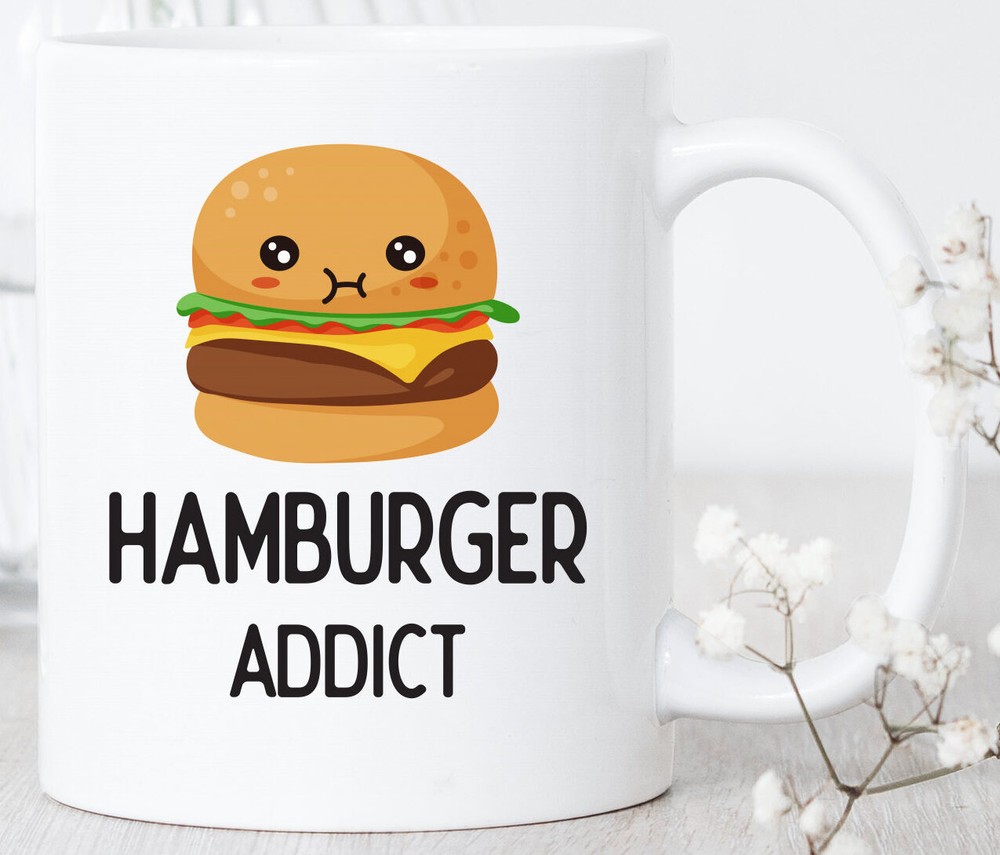 Burger Lover Mug Funny Hamburger Themed Coffee Cup for Fast Food Fans