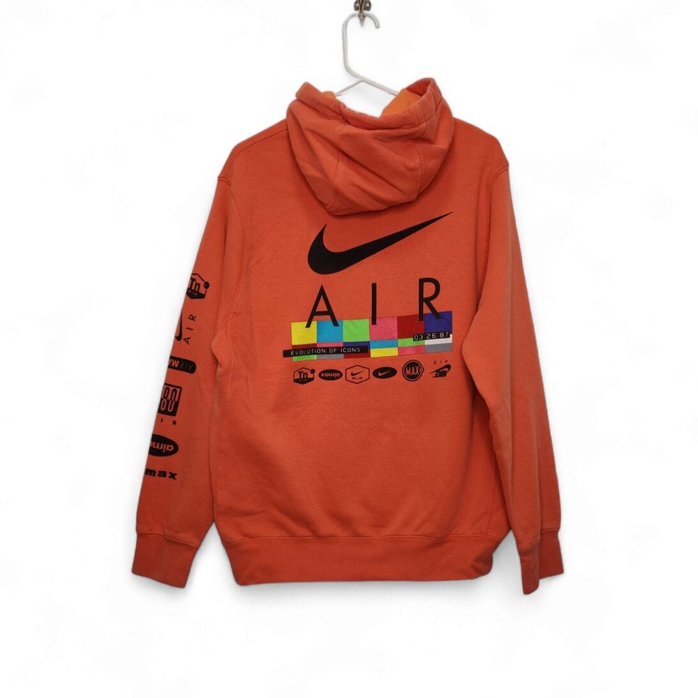 Nike Air y2K Swoosh Spellout Double Sided Art Small Hoodie Sweatshirt