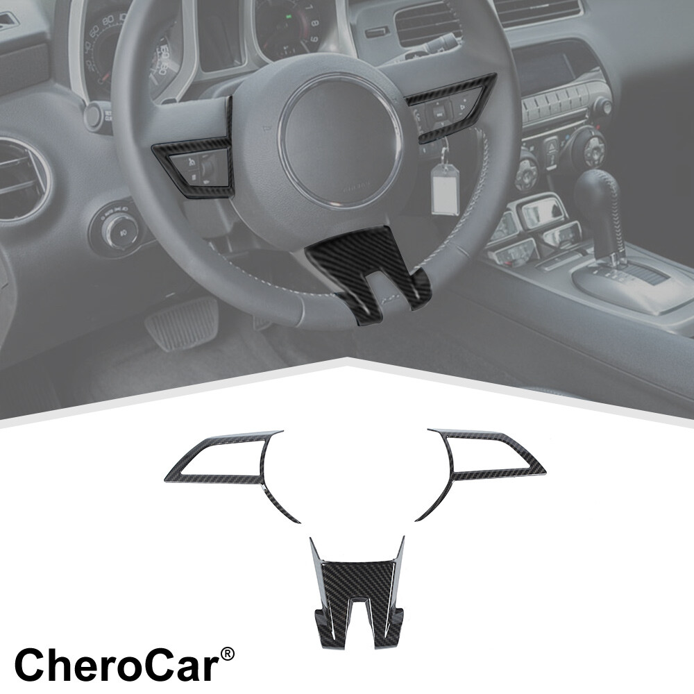 Car Steering Wheel Center Button Decor Cover Trim Kit For Chevy Camaro 2010-2011