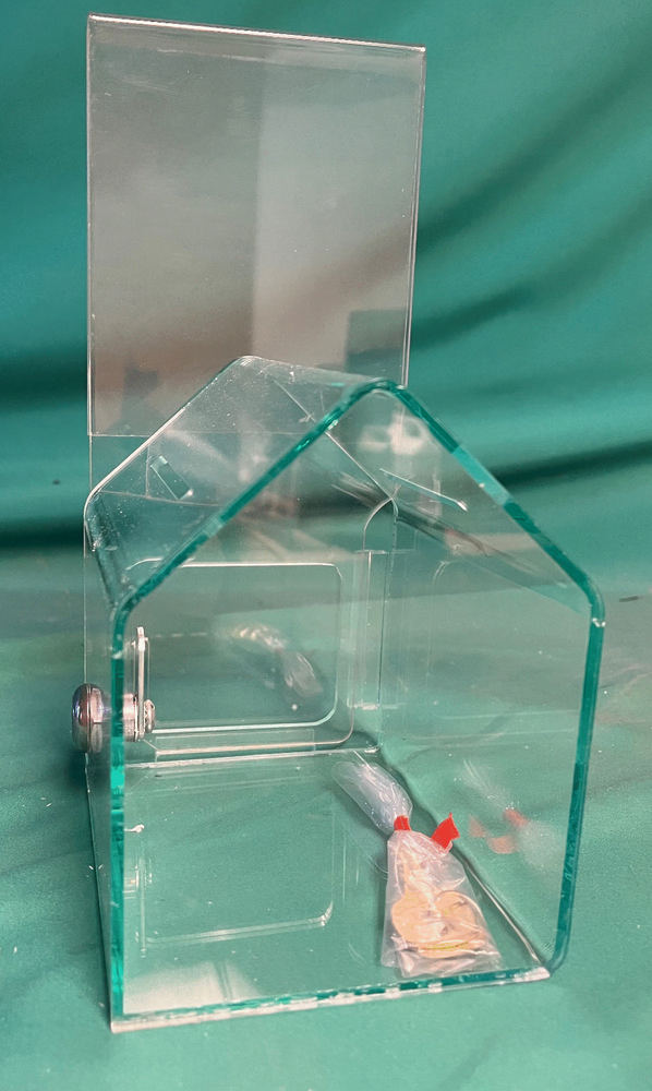 Set of 2 Acrylic Dog House Donation Boxes Glass-Like Finish Limited Time Offer-image