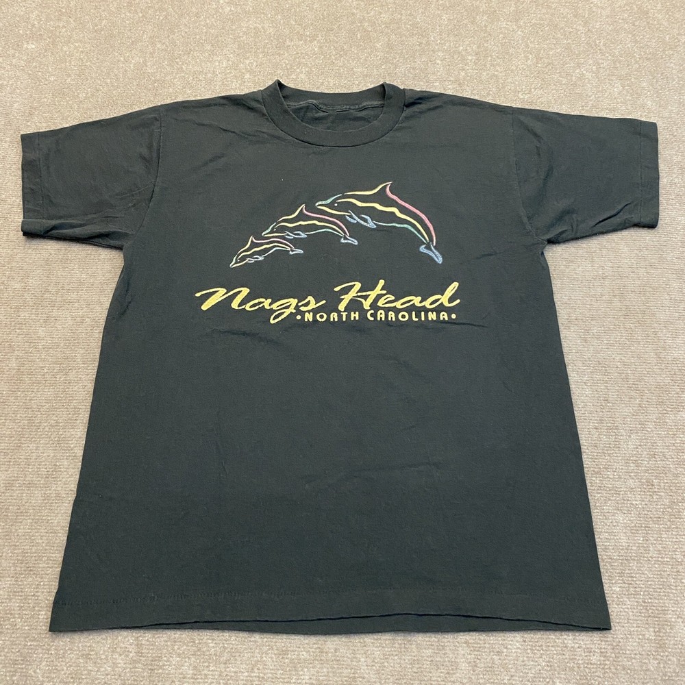 VTG Nature Shirt Adult Large Single Stitch Dolphins Nags Head North Carolina Men