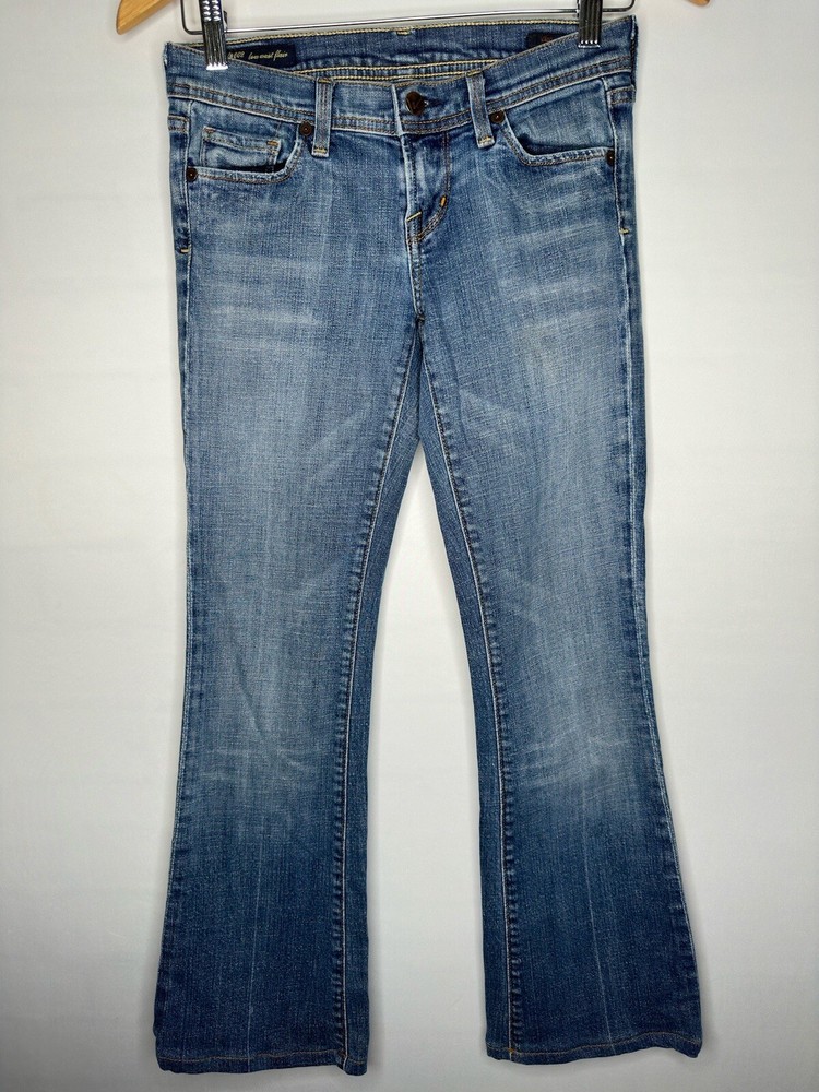 Citizens of Humanity Women's Blue Ingrid Low Waist Flare Jeans Size 26 Style 002