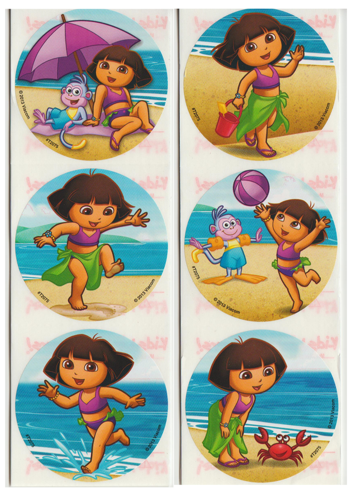 15 Dora at the Beach Stickers, 2.5