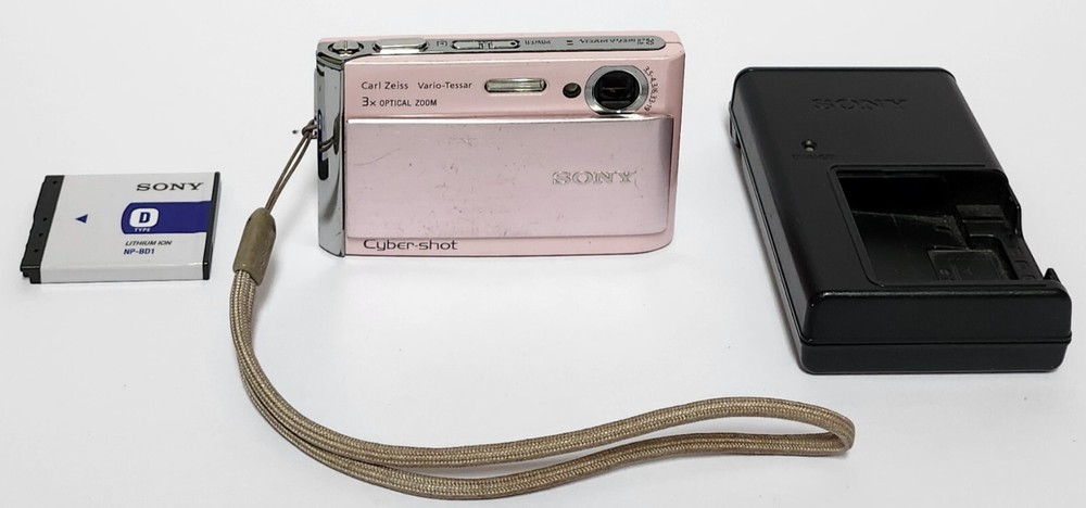 Sony DSC-T70 8.1MP Pink Digital Camera For Repair With Battery Charger