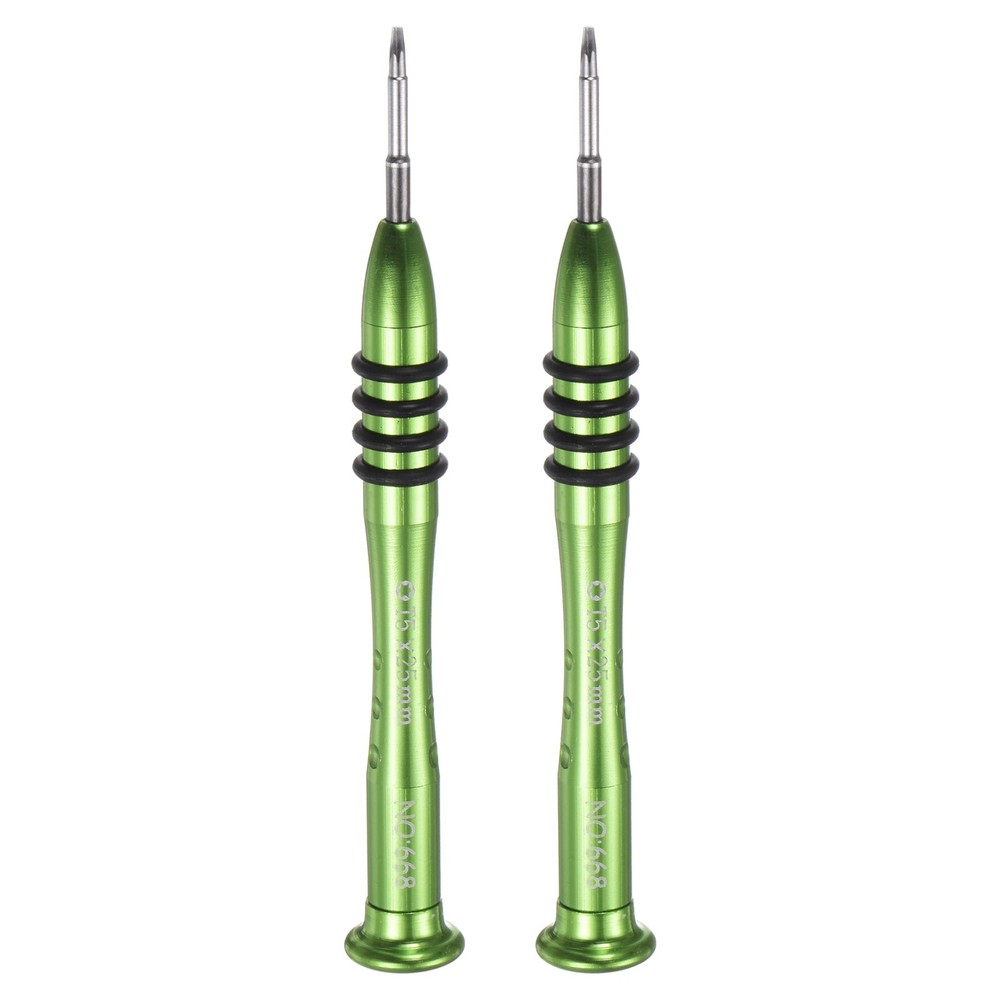 2pcs Green Aluminum Handle T5 Precision Magnetic Torx Screwdriver