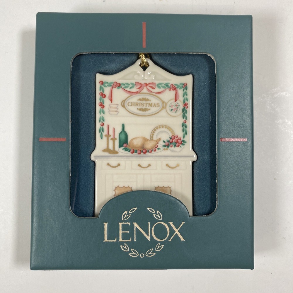 Lenox 1990 China Christmas Ornament Home Coming Collection Hutch 3.25 Inches Tall