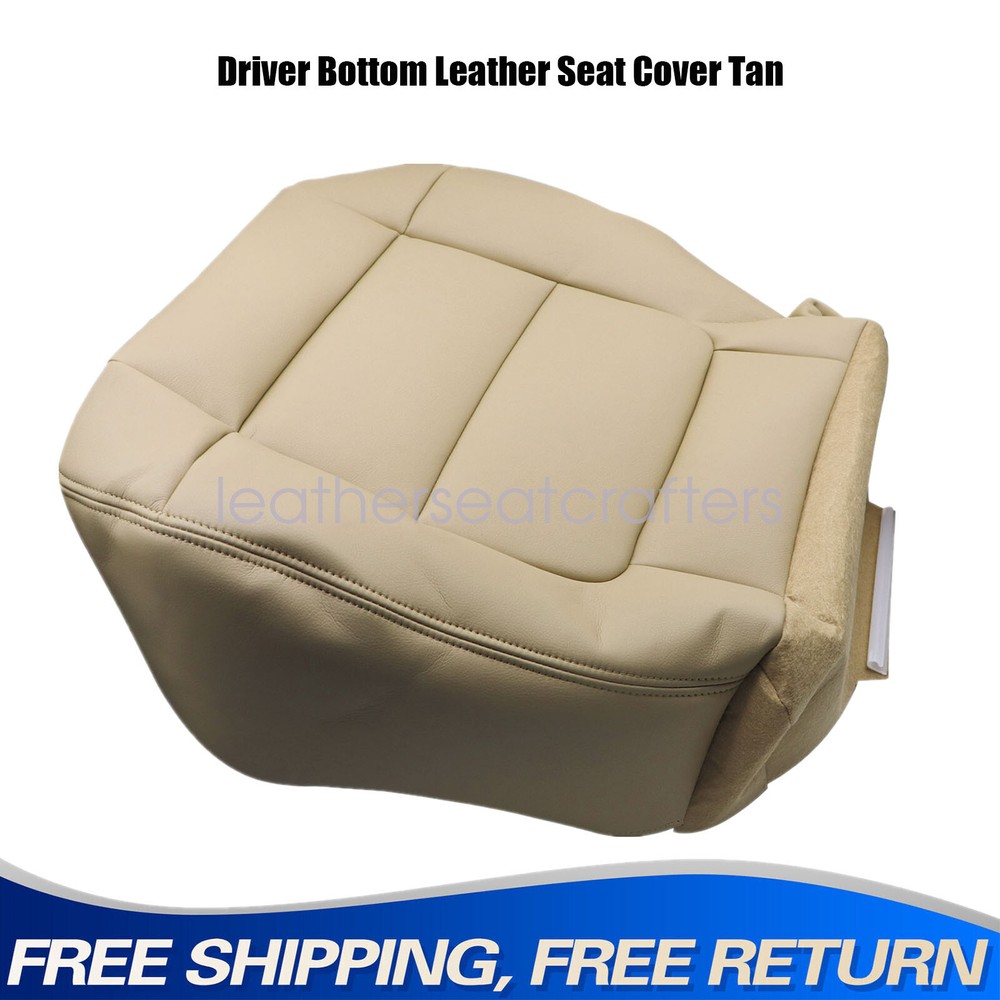 2001-2003 Ford F150 XLT Driver Side Bottom Leather Seat Cover in Medium Tan