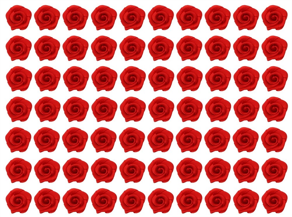 1.5cm Mini Satin Ribbon Roses Boutique Flowers Applique Sewing Craft Ribbon B...