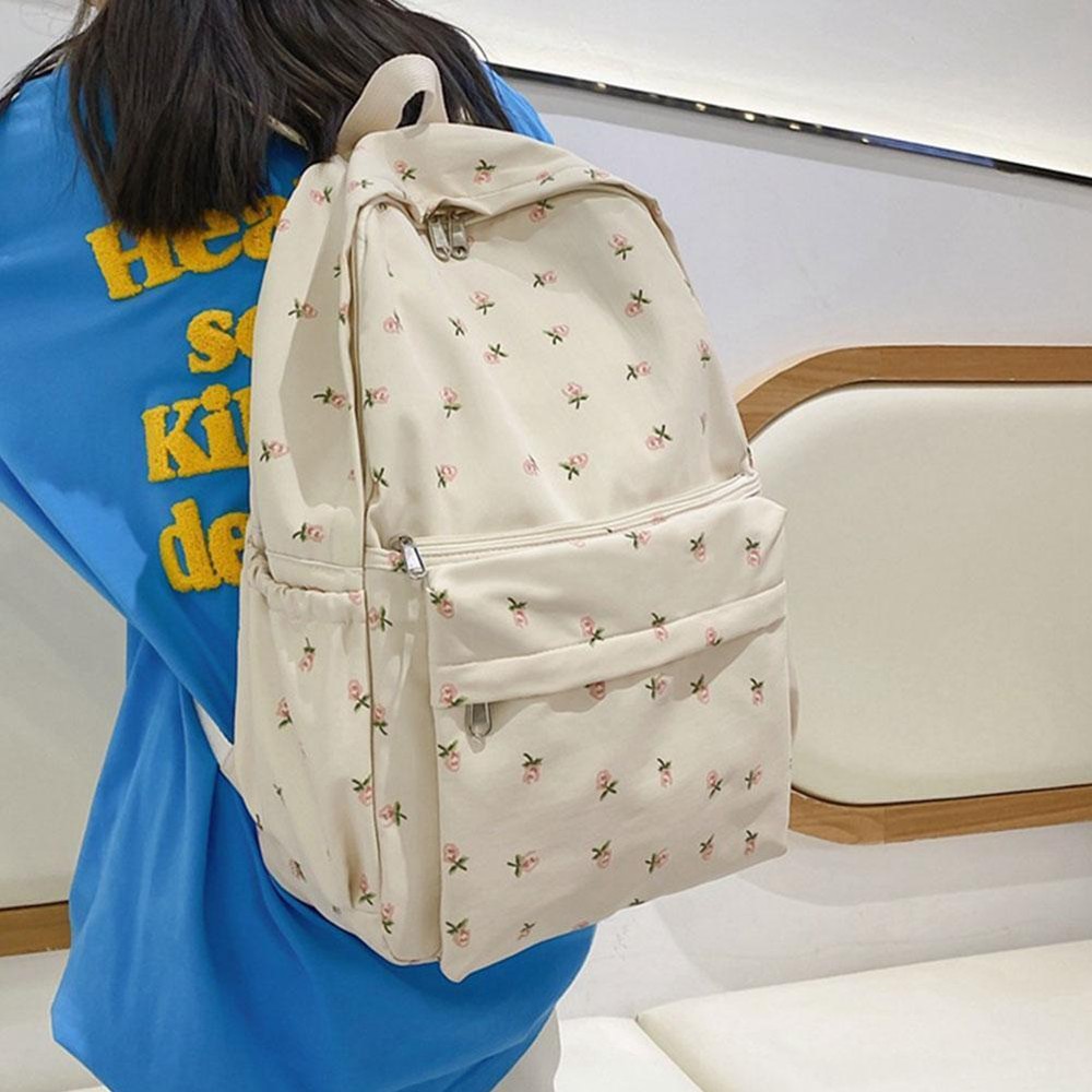 Cute Forest Print School Backpack for Girls - Stylish Travel Bag