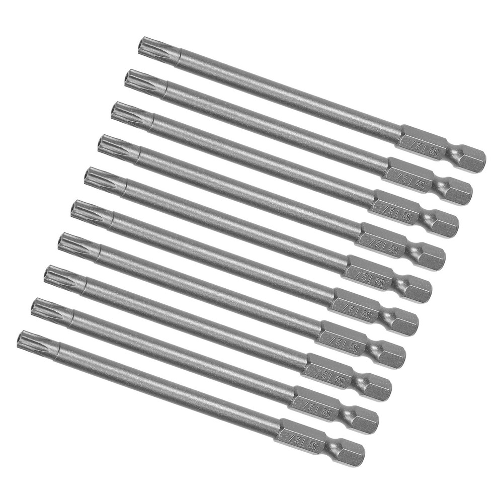 10pcs Torx Screwdriver Bit - [4 Inch x H1/4 x T27] Magnetic for Power Tool Use