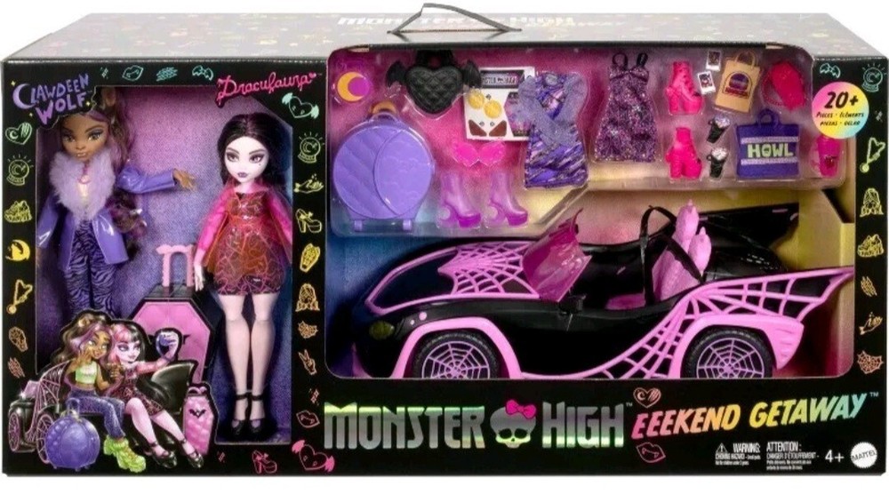 Monster High Eeekend Getaway Playset 27pc with Draculaura & Clawdeen Wolf Doll
