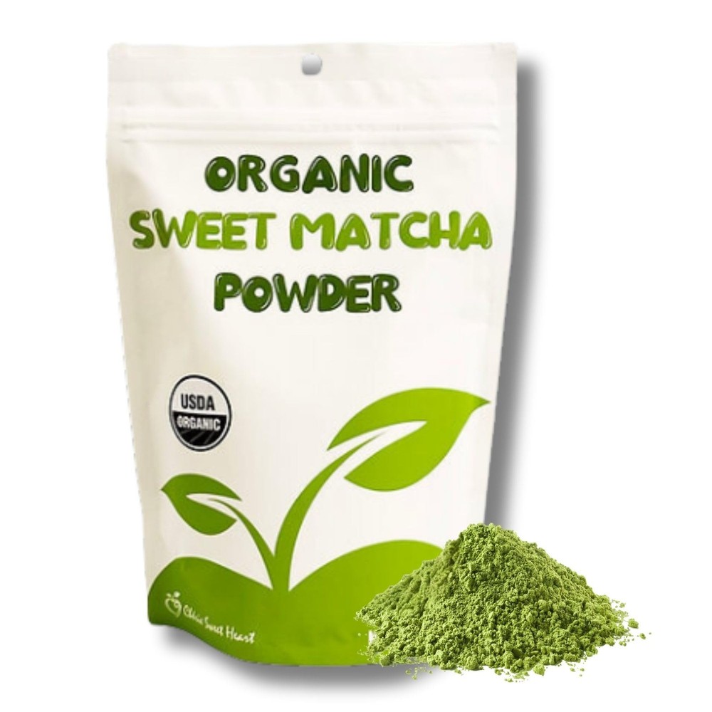 Organic Sweet Matcha Green Tea Powder - Cafe Style Blend by Cherie Sweet Hearts
