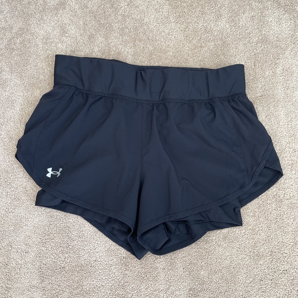 Under Armour HeatGear Speedpocket Womens Medium Black Fitted Shorts 1326987