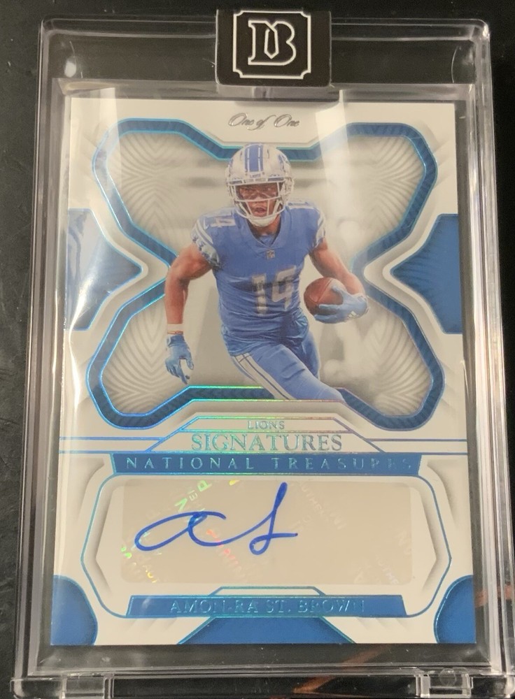 Amon-ra St. Brown 1/1 AUTO 2022 National Treasures Lions Only One In World!