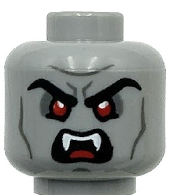 Lego New Minifigure Light Bluish Gray Minifigure Head Dual Sided Black Eyebrows