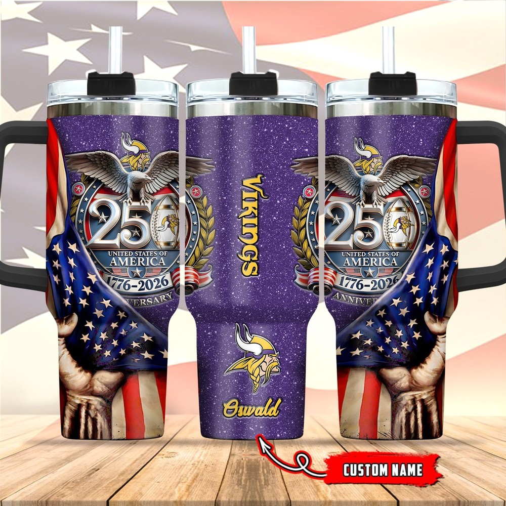 Minnesota-Vikings Stanley 40oz Stainless Steel H2.0 Flowstate Quencher Tumbler