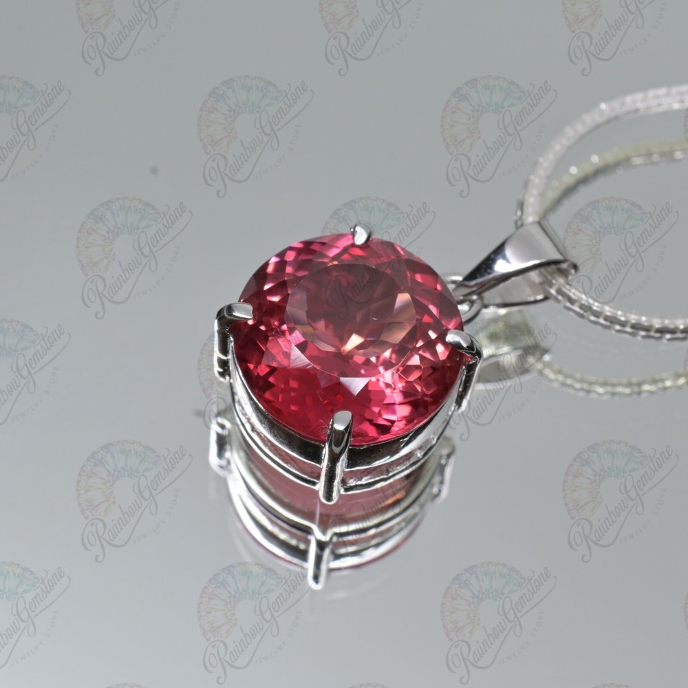 Certified Natural padparadscha Sapphire 26.50 Ct Gemstone 925 Silver Pendant