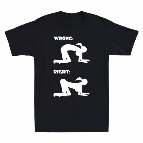 Sex Humor Right Wrong Doggie Style Position Novelty Men's Short Sleeve T-Shirt