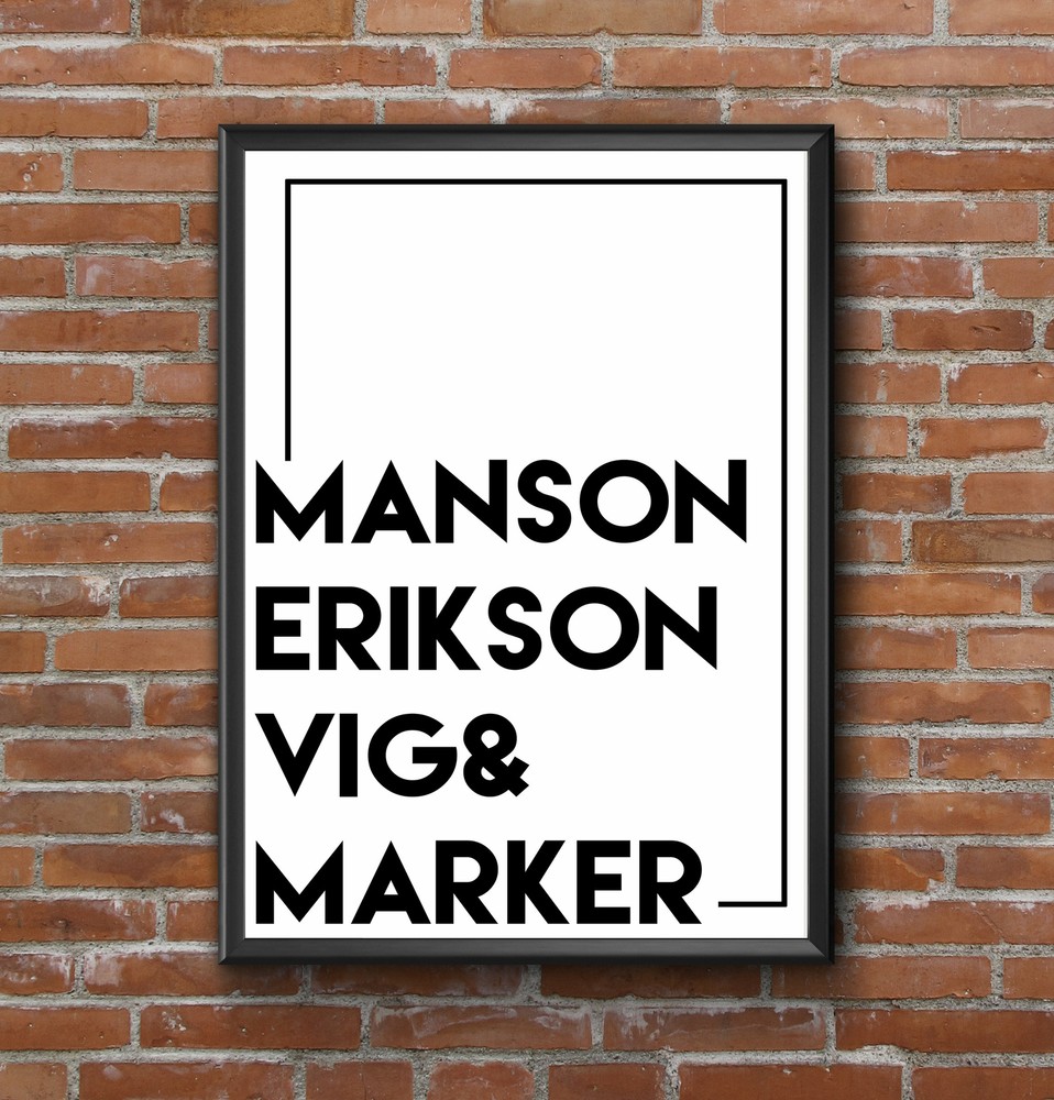 Garbage Band Member Names Minimalist Art Poster Print - Great Christmas Gift