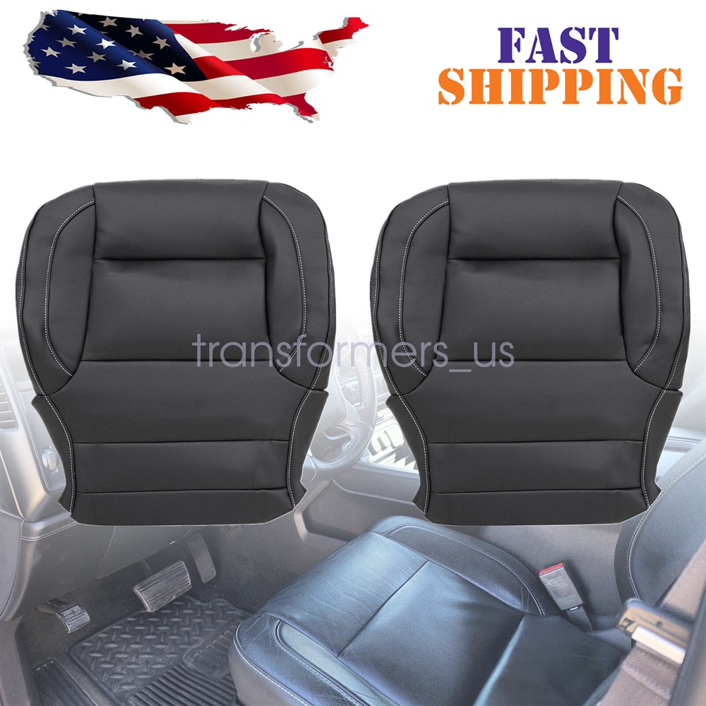 For 14-19 Chevy Silverado 1500 2500 Both Side Bottom Seat Cover Leather Black US
