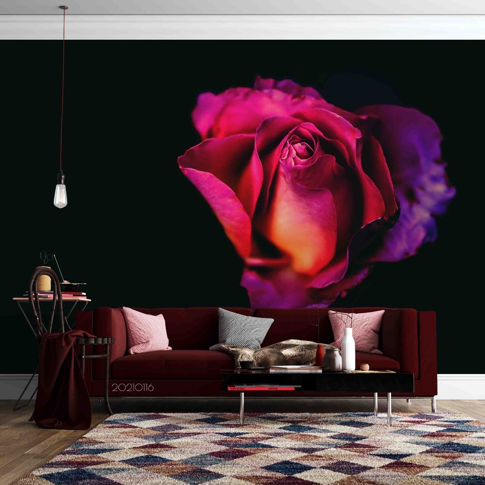 3D Red Rose Plants Close-up Wall Murals Wallpaper Murals Wall Sticker