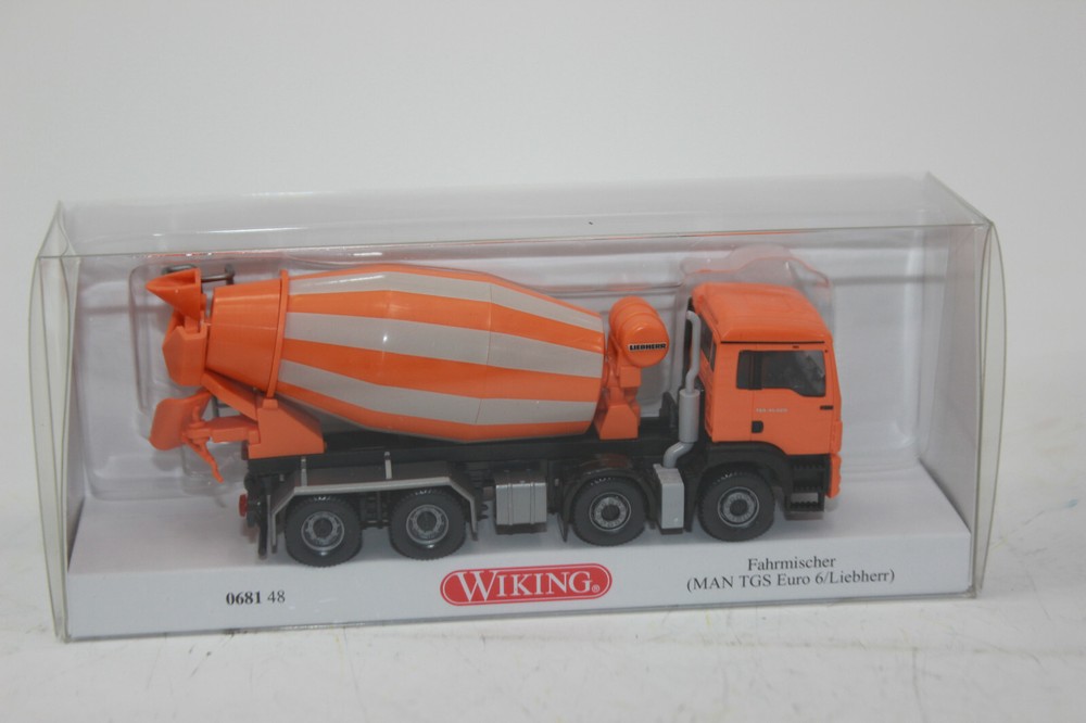 Wiking 068148 MAN TGS Euro 6 Liebherr Mixer Truck Orange Concrete Mixer 1:87 H0