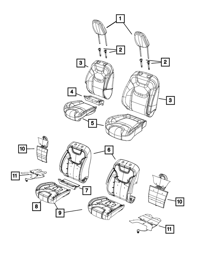 Genuine Mopar Front Seat Cushion Cover Left 5RA43LC5AA
