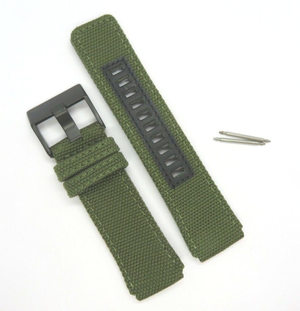 Diesel Original Spare Band Leather Textile DZ1412 Watch Green Strap Canvas 22 MM
