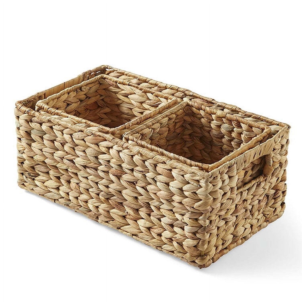 Better Homes & Gardens 3-Piece Woven Natural Water Hyacinth Storage Basket
