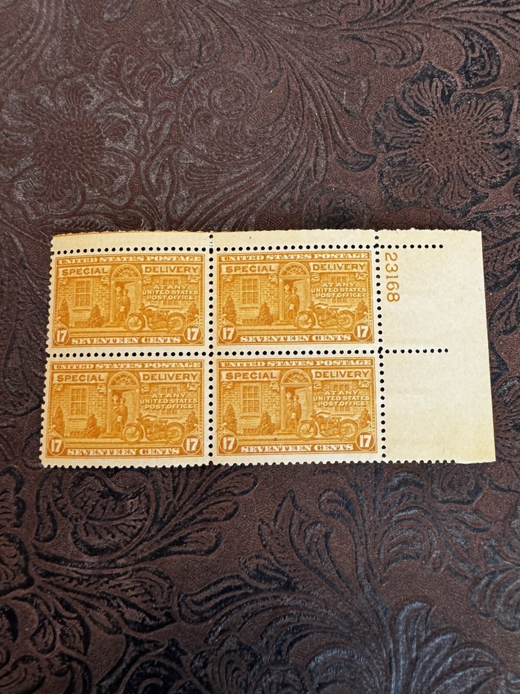 VINTAGE SPECIAL DELIVERY E-13 Unused Plate Blocks Collectible Stamps