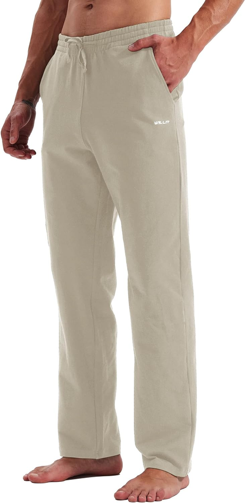 Men's Cotton Yoga Sweatpants - Open Bottom Athletic Lounge Pants for Exercise & Relaxation