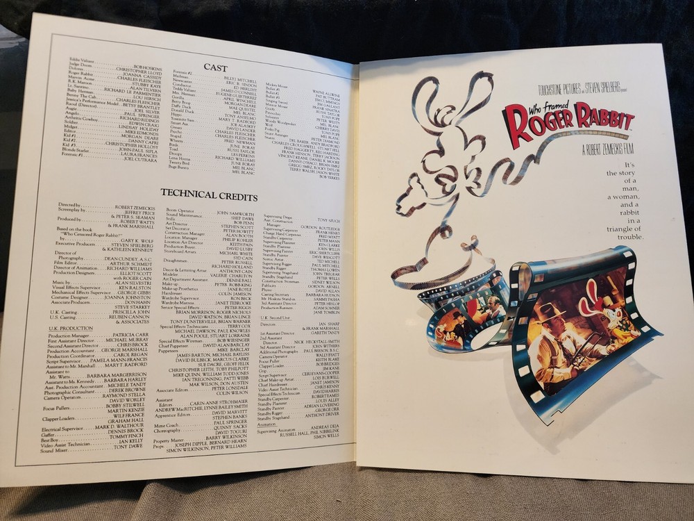 Who Framed Roger Rabbit Promotional Movie Cast Credits List Touchstone Picture
