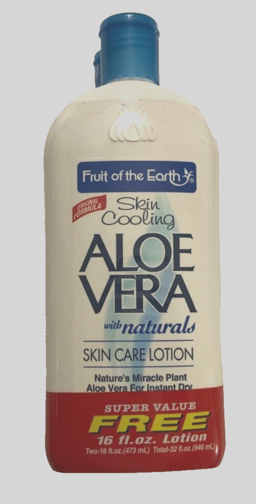 Fruit of the Earth Aloe Vera Skin Care Lotion 16 oz. Super Value Pack (2) Sealed