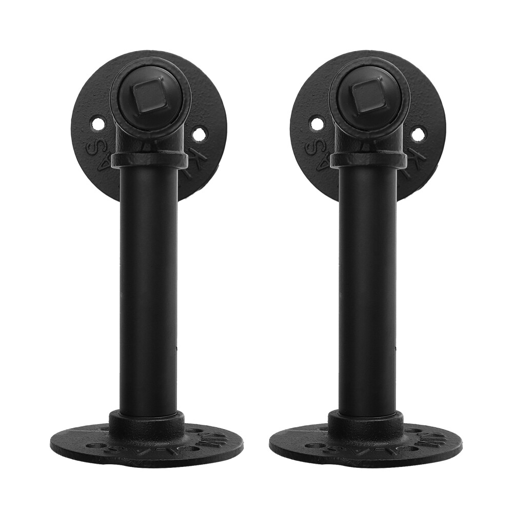 2-Pack Rustic Pipe Shelf Brackets for Industrial Decor