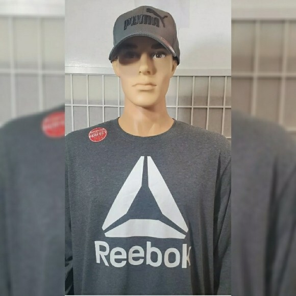 REEBOK TSHIRTS MEN'S SIZE XL GRAY LONG SLEEVES