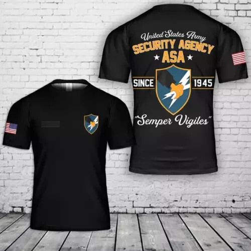 Custom Name Army Security Agency T-Shirt 3D