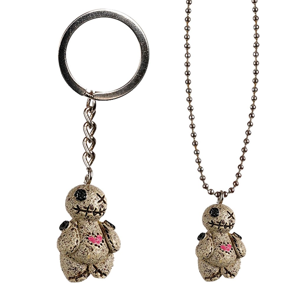 Voodoo Necklace Creative Resin Gothic Voodoo Doll Pendant Necklace Keychain